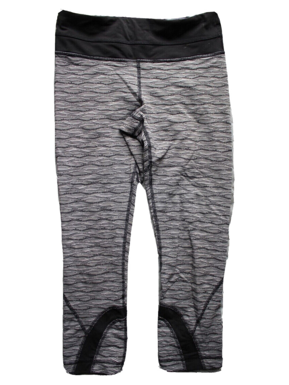 Lululemon  Black/Silver Textured Wave Run: Inspire Crop II All Luxtreme ~4~